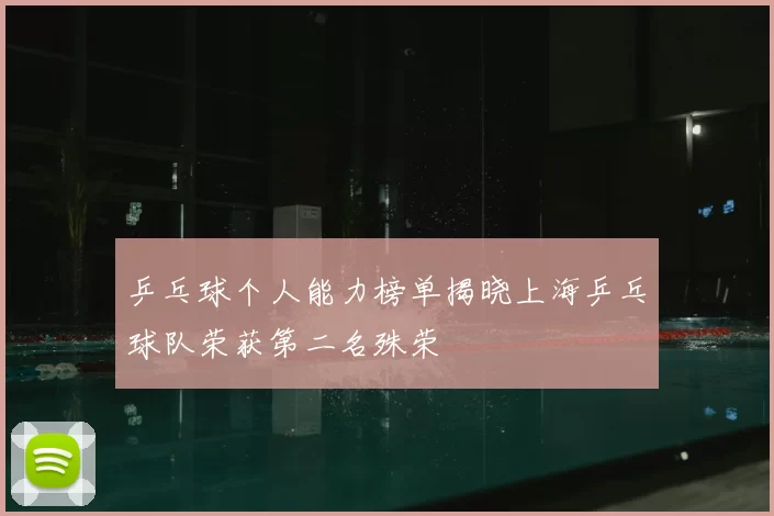 乒乓球个人能力榜单揭晓上海乒乓球队荣获第二名殊荣