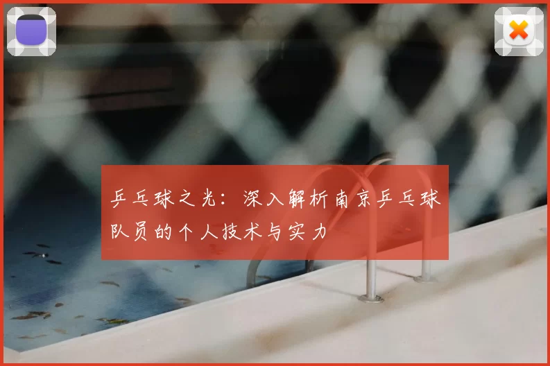 乒乓球之光：深入解析南京乒乓球队员的个人技术与实力